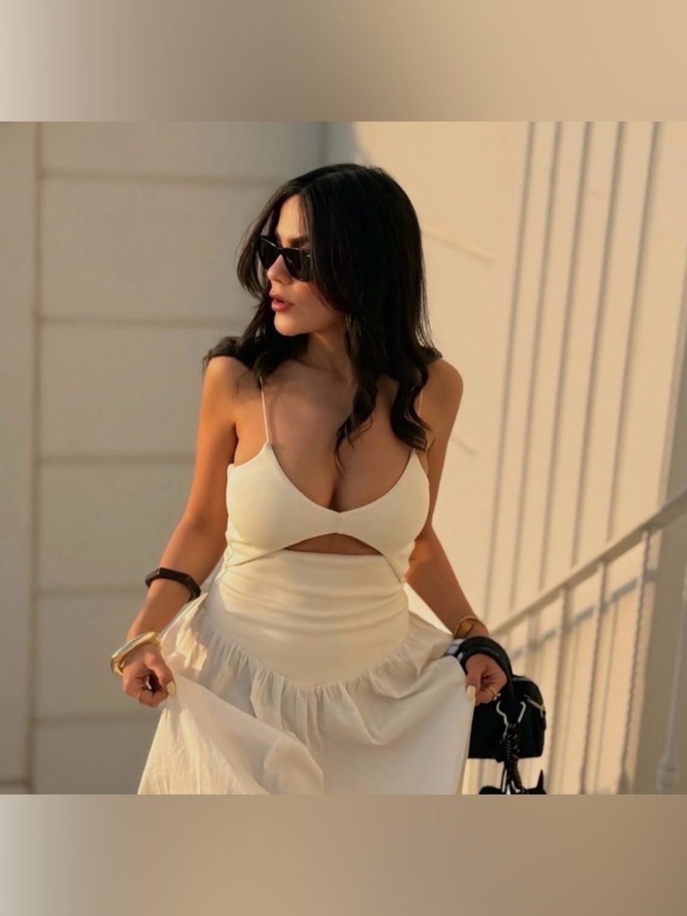 Zara Cream Spaghetti-Strap Maxi Dress - Picture 2 of 9